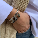SARA - customizable bracelet with 15mm silver medals